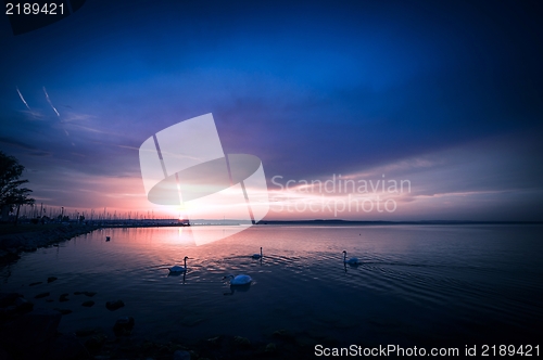 Image of Beautiful Sunset at the ocean