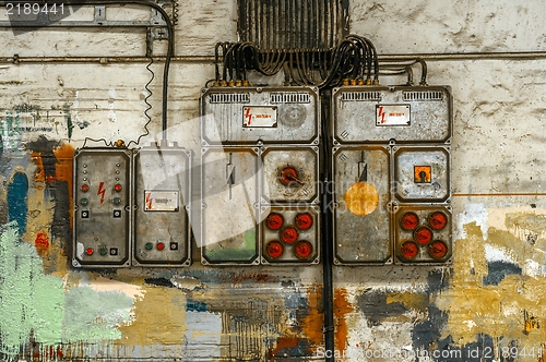 Image of Industrial fuse box on the wall