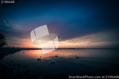 Image of Beautiful Sunset at the ocean