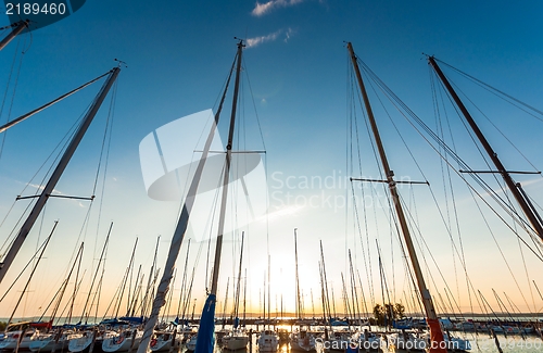 Image of Sailing boats in the harbor