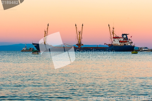 Image of Big cargo ship on the water