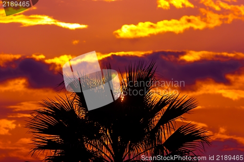 Image of Golden sunset at a mediterranean area