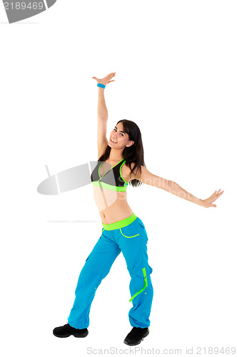 Image of Young Fitness Instructor against white background