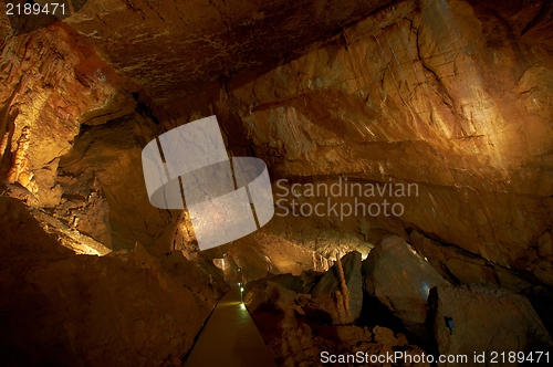 Image of Underground photo in a cave with bright lighr