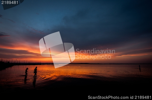 Image of Beautiful Sunset at the ocean