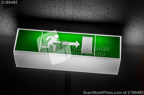 Image of Exit sign in green