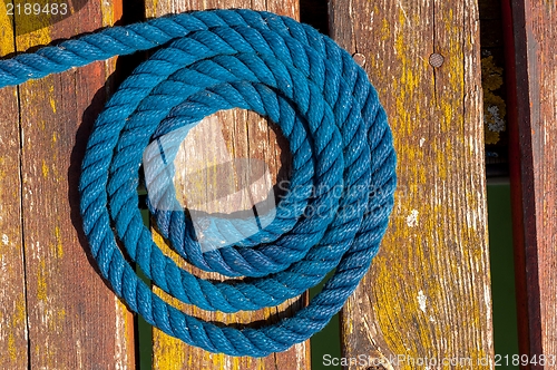 Image of Colorful rope on sailing boat