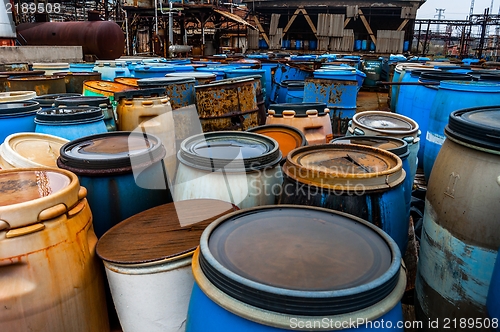 Image of Several barrels of toxic waste