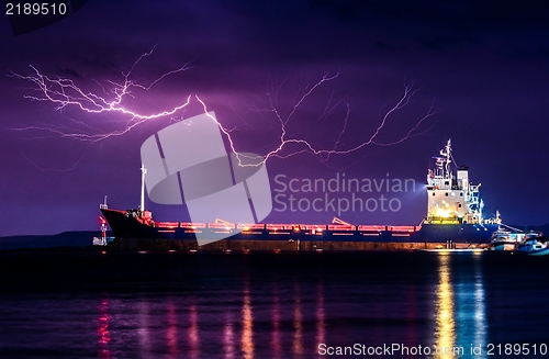 Image of Big cargo ship on the water