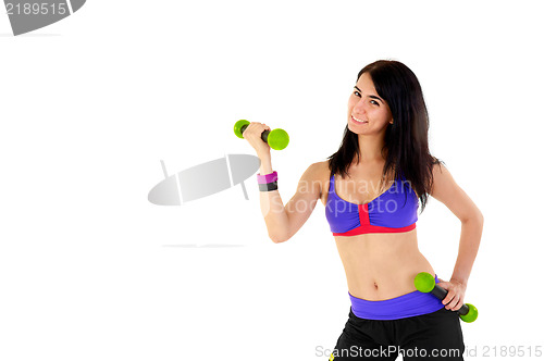 Image of Young Fitness Instructor against white background