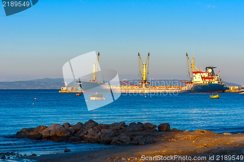 Image of Big cargo ship on the water