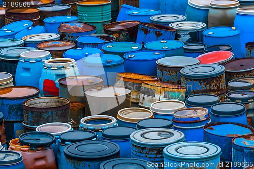 Image of Several barrels of toxic waste