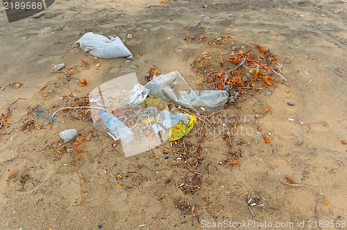 Image of Rubbish on the shores of an ocean