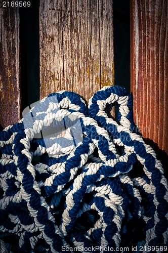 Image of Colorful rope on sailing boat