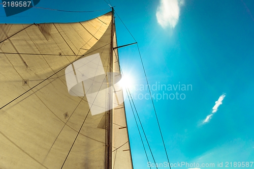 Image of Sail of a sailing boat