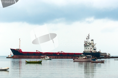 Image of Big cargo ship on the water