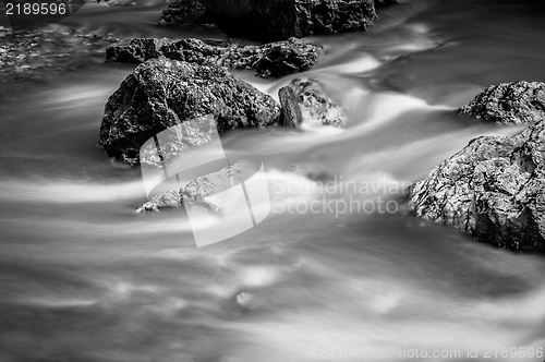 Image of Long exposure photo of a Fast mountain river