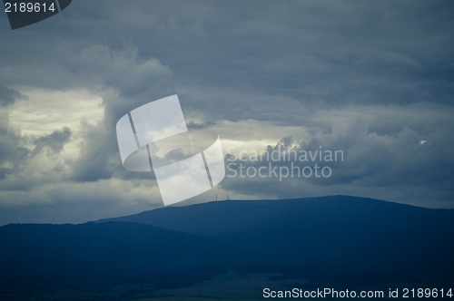 Image of Mountains with strange sky
