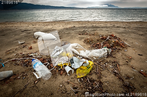 Image of Rubbish on the shores of an ocean
