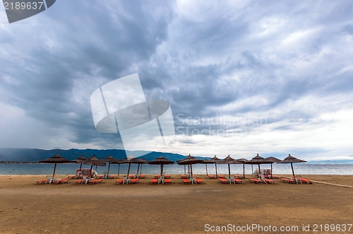 Image of Tropical scene with Parasol