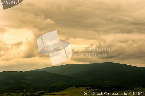 Image of Mountains with strange sky