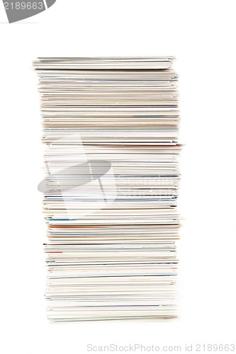 Image of stack of business cards on the table isolated