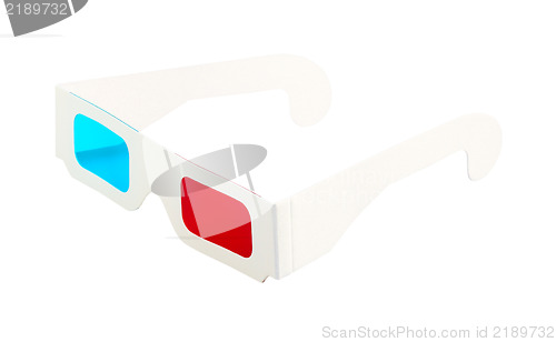 Image of Red-and-blue disposable glasses