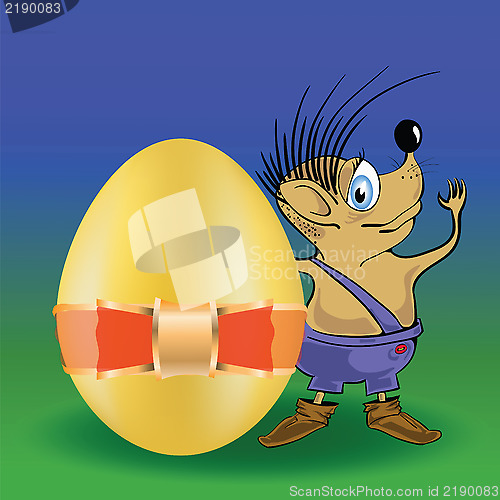 Image of hedgehog and easter egg
