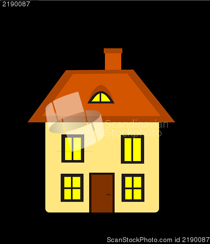 Image of House illustration at night