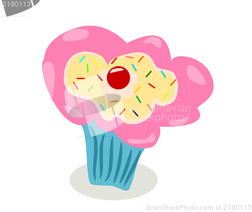 Image of Pink cream cupcake