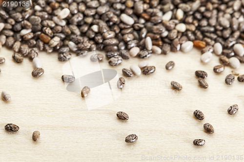 Image of chia seeds  close-up