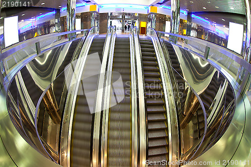 Image of moving escalators