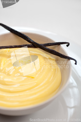 Image of vanilla custard pastry cream with seeds sticks