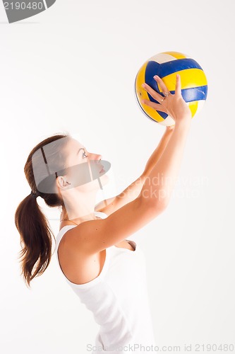 Image of young  beauty volleyball player