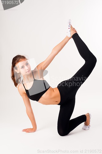 Image of fitness woman making exercise