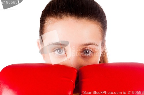 Image of close up of female boxer