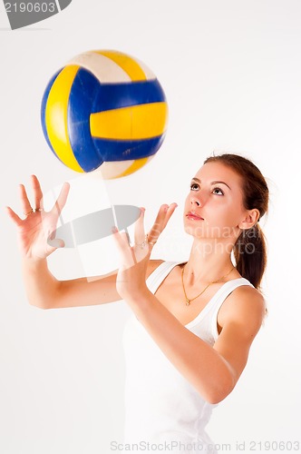 Image of young  beauty volleyball player