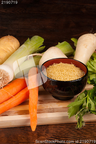 Image of Vegetable soup ingredients