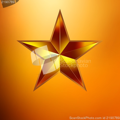 Image of Illustration of a Gold star on gold. EPS 8