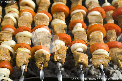 Image of shashlik and tomatos