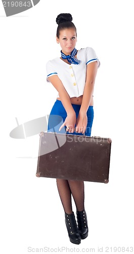 Image of Young beautiful air hostess