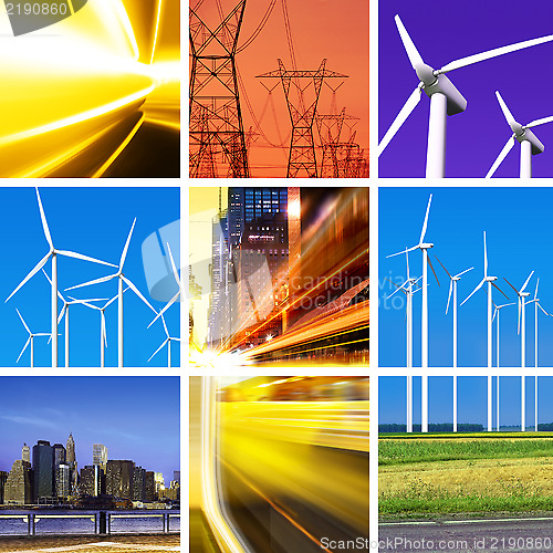 Image of electric power collage