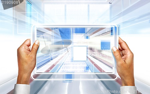 Image of computer technology in hands