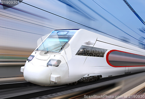 Image of white super streamlined train