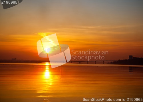 Image of sunset over river