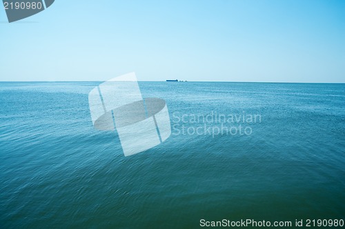 Image of transport ship on the horizon