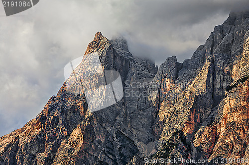 Image of Peaks and Clouds in Dolomites Mountains