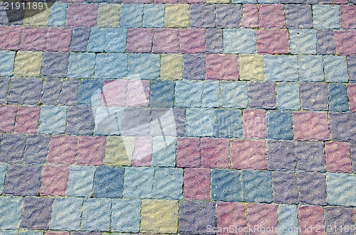 Image of color cobbled road as background