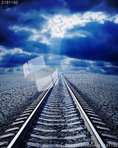 Image of railroad at night