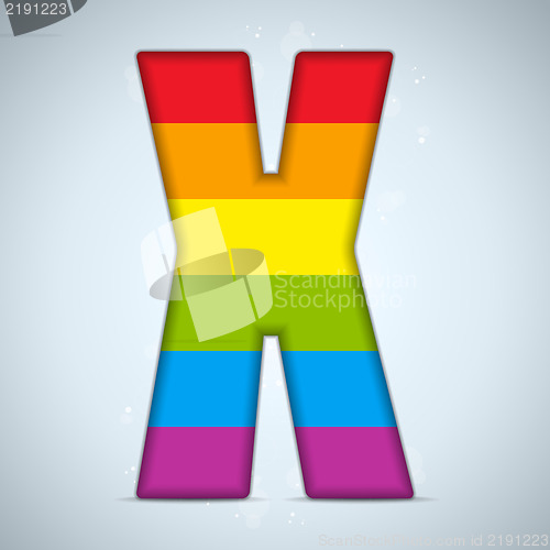 Image of Gay Flag Shiny Glass Alphabet